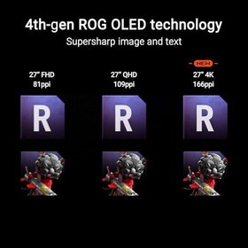 Resim ASUS ROG STRIX XG27UCDMG 26.5 OLED 3840x2160 0.03ms 240Hz 400cd DP HDMI USB-C VESA OLED 