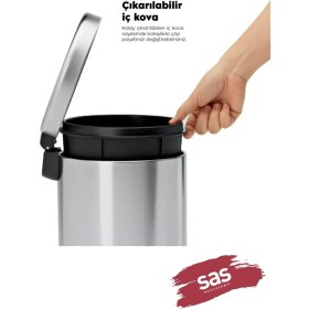 Resim Sas Siyah Pedallı Banyo & Mutfak Çöp Kovası 3LT 