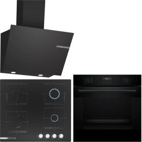 Resim Bosch Siyah 3 lü Ankastre Set 334 (HUA717BA0T - PNP6C6O12O - DWK66PJ60T ) Buhar Destekli - 