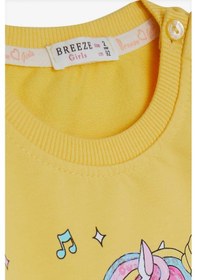 Resim Breeze Kız Çocuk Sweatshirt Baskılı Pullu Unicorn 2-6 Yaş, Sarı-sarı Sarı 