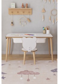 Resim Resim Kağıdı Rulolu Çocuk Oyun Aktivite Masası 1 Sandalyeli Çekmeceli Çocuk Masası - Panda Çok Renkli 