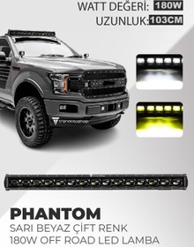 Resim Carlifestyle Phantom 6D 180W Çift Renk Sarı Beyaz 103cm Off Road Led Bar 