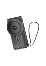 Resim S-link G360 10000mah Pd35w+magsafe 15w Type-c Kablolu Siyah Lcd Taşınabilir Powerbank 