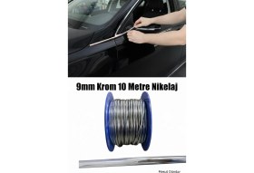 Resim Extra Market Massey-Ferguson 6270 Uyumlu 3D Krom Nikelaj Şerit Çıta 9mm x 10M – Dekoratif Araç Trim ve Kaplama Bandı 