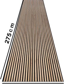 Resim HEREVE 100 x 275 cm Mdf Ahşap Akustik Duvar Paneli Akustik Panel Lambri Panel Safir Meşe 