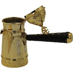 Resim İşleme Motifli Bakır Mırra Cezve 24 Cm 