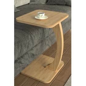 Resim C Ayaklı Modern Yan Sehpa Koltuk Yanı Laptop Kahve Kitap Şehpası Servis Sehpası Dikdörtgen Çam 