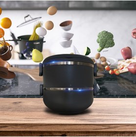 Resim Veliday Defne 2 Katlı Sefer Tası Yemek Termosu Gri 