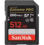 Resim Extreme Pro 512gb 200/140mb/s Sdxc V30 Uhs-ı U3 Hafıza Kartı Sdsdxxd-512g-gn4ın Sandisk