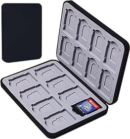 Resim Wesoke Game Card Case for Nintendo Switch/OLED/Lite or Micro SD Memory Cards, Portable Black Game Card Storage Holder Box Cartridge Case with 16 Game Card Slots & Magnetic Closure & Hard Shell 