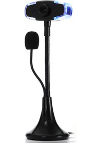 Resim Suofeng Usb 2.0 1080p Hd Webcam, 30fps, Manuel Odak, Mikrofonlu, Mavi Led Işık, Esnek Metal Boru, Bilgisayar/laptop Uyumlu, Plug & Play 