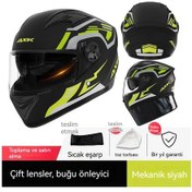 Resim Tuomeng Hd Buğu Önleyici Çiçek dDesenli Elektrikli Araç Erkek Ve Kadın Kış Sıcak Tam Yüz Kask Siyah 