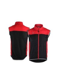 Resim Tongxida Kırmızı Arsuxeo Hafif Bisiklet Yeleği - Spor İçin Rüzgar Engeli, Havalandırmalı, Kollu, Siyah Çok Renkli Çok Renkli 