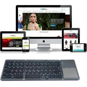 Resim Coverzone Bluetooth Klavye 3 Katmanlı Katlanabilir Portatif Taşınabilir Şık ve Kullanışlı Dokunmatik Yüzeye Sahip Klavye Windows//ıos/smart Tv B033 