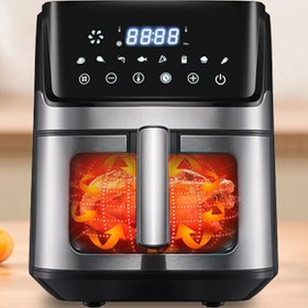 Resim ROBO H King 6 Litre XXL Şeffaf Hazne Yağsız Fritöz Airfryer 