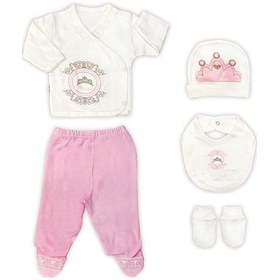 Resim Sema Baby Prenses Lüks 5 Parça Hastane Çıkışı Zıbın Seti Çok Renkli 