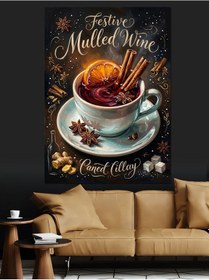 Resim Festive Mulled Wine Sıcak Şarap Dekoratif Kanvas - Mdf Ahşap Tablo 