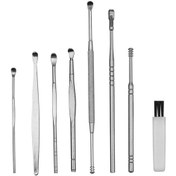 Resim Qingmipy Paslanmaz Çelik Kulak Temizleme Seti - 8 Parça Spiral Masajlı Kulak Kaşığı Plastik Kutuda 