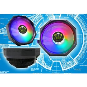 Resim Gnc Rgb Ledli İşlemci Fanı Intel Amd Cpu Fan 12 Cm Işıklı Fan 
