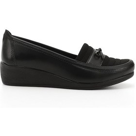 Resim Gönderi R Siyah Dolgu Taban Fiyonklu Comfort Ayakkabı Siyah 