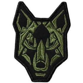Resim Ex Patch Haki Geometrik Kurt Motifli Figürlü Patch Peç 6.5 X 9 Cm 