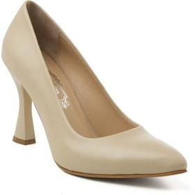 Resim Topuklu/ Stiletto Kadın Rc-4002 Deriden Krem Krem 