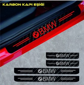 Resim Bmw 318 İçin Özel Yeni Uyumlu Aksesuar Oto Kapı Eşiği Özel Yeni Sticker Karbon 4 Adet 