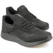 Resim Lepons Büyük Numara Siyah Cilt Erkek Spor Ayakkabı Siyah 