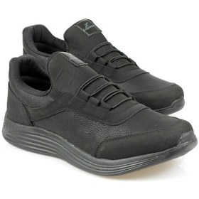 Resim Lepons Büyük Numara Siyah Cilt Erkek Spor Ayakkabı Siyah 