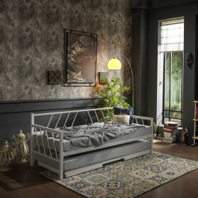 Resim Unimet Glory Yavrulu Karyola Daybed Tek-Çift Kişilik Karyola+Yatak Seti 80x200-90x200 Beyaz 