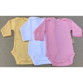 Resim BABYİBO %100 Pamuk Uzun Kol Bebek Çıtçıtlı Badi, Zıbın 