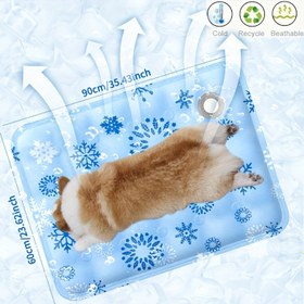 Resim 1 set PVC kompozit kumaş soğutma minderi, evcil hayvanlar için üniversal soğutma matı, jel su enjeksiyonlu minder, küçük ve büyük köpekler için uygun, sıcak havalarda evcil hayvanları serin ve rahat tutmak için, yazın köpeklere olmazsa olmaz 