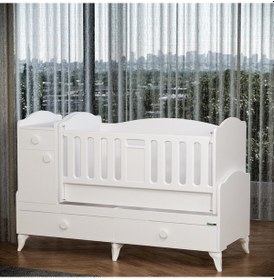 Resim Sude Uzayan Dolaplı Beşik Beyaz 