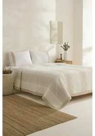 Resim Karaca Home Rise %100 Pamuk Keten Çift Kişilik Pike Takımı Bej Bej 