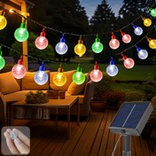 Resim 1 Adet, Güneş Enerjili Kristal Küre Balon Işıklı İp, 100/50/20 LED, 8 Modlu, Romantik Yanıp Sönme Efekti, Bahçe, Parti, Düğün, Balo, Kamp ve Doğum Günü Dekorasyonu, Noel, Cadılar Bayramı ve Şükran Günü için Stüdyo Çekim Aydınlatma Arka Plan Işığı 