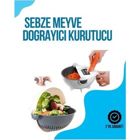 Resim Dilimleyici Ve Rende Bıçaklı Çok Amaçlı Mutfak Aleti Çok Renkli 