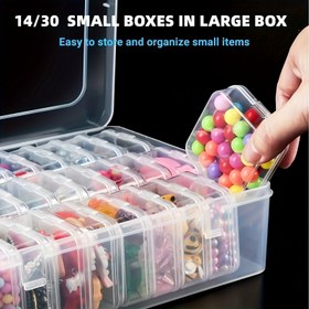 Resim 14/30 Izgara Plastik Depolama Kutuları, Şeffaf Taşınabilir Depolama Kutuları, Çok Amaçlı El Sanatları, Boncuklar, Saç Aksesuarları, Takı ve Donanım Küçük Ürünler Kapları, Bölme Seçenekleri Mevcut 