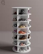 Resim Mionte Flat-Pack 360° Dönen Ayakkabı Rafı, Dönen ayakkabı raf kulesi, Orijinal 7 katmanlı ayakkabılık, 35 çiftten Fazla Ayakkabı 