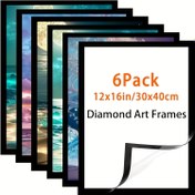 Resim 6 Adet Elmas Manyetik Çerçeve 12x16 İnç - 30x40 cm, 10x14 inç Resim için Uygun, Kendinden Yapışkanlı Manyetik Çerçeveler, Duvar Pencere Kapı İçin Uygundur, Fotoğraflar, Tablolar, Posterler, Kartlar, Sertifikalar, Noel İçin En İyi Seçim 