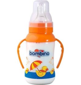 Resim Bambino Natural PP Kulplu Biberon 150 ML Turuncu 
