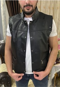 Resim ArdaStilDeri Hakiki Deri Motorcu Chopper Yelek 