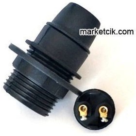 Resim Marketcik E14 Siyah Yarım Dişli Rondelalı İtalyan Duy 