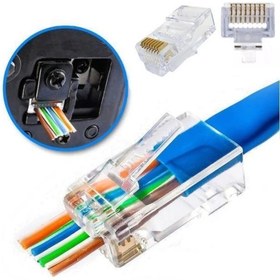 Resim SENSEI EZRJ45 CAT5/6 ACIK UCLU SOKET RJ45 KONNEKTOR 100 LU PAKET 