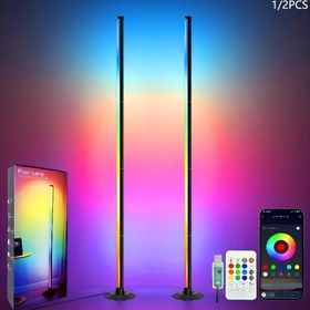Resim 1/2 adet LED Yer Lambası RGBICB Emosyonel Atmosfer Işığı Modern Minimalist Stil Arka Işık APP/Uzaktan Kumanda Çift Kontrol | Ev Ofis Aydınlatması Başucu Dekoratif, Oyun Çalışma Odası Dekorasyonu Tatil Doğum Günü Hediyesi Cadılar Bayramı Noel, atmosfer ışık, APP kumanda, arka ışık, uzaktan kumanda, ev aydınlatması 