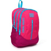 Resim Coral High Sport Neon Mercan Kızıl Usb Şarjlı Kulaklık Çıkışlı Dört Bölmeli Sırt Çantası 23450 