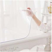 Resim Emek Şeffaf Pvc Masa Örtüsü 1,7 Mm Masa Koruyucu Saydam Renk Masa Sehpa Için Kolay Temizlik 80x200 