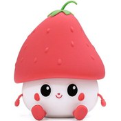 Resim Kırmızı Silikon Çilek Led Gece Lambası Usb Şarj Edilebilir Lamba Bebek Kızın Hediyesi İçin Sevimli Gece Lambaları Kırmızı 