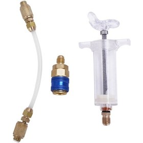 Resim Lemestar Otomotiv Klima Bakım Aleti 30ml Yağ/boya Enjektörü R134a Uyumlu Hızlı Bağlantılı Soğutma Yağı Enjeksiyonu Araç Klima Tamiri Gereci 