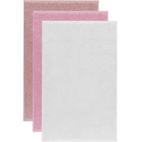 Resim 3 Lü Düz Renk El Yüz Havlu Seti %100 Pamuklu 50x90 Cm Gül-pembe-beyaz Çok Renkli 