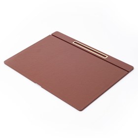 Resim Deri Kapaklı Masa Sümeni Taba Gold Detaylı 50x35cm 